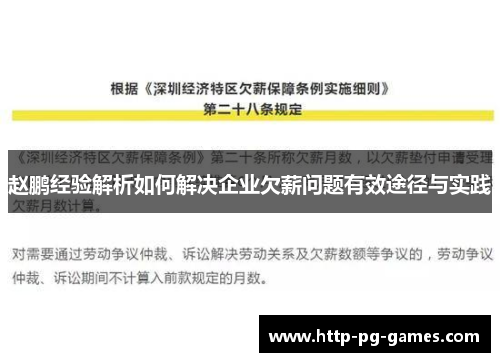 赵鹏经验解析如何解决企业欠薪问题有效途径与实践 赵鹏经验解析如何解决企业欠薪问题有效途径与实践